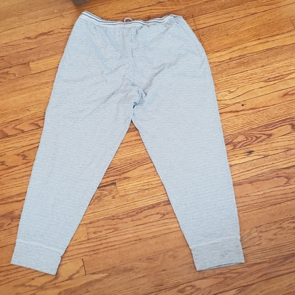 Jockey Lounge Pants drawstring size large, stripes white and gray, cuffed ankle - Picture 4 of 7